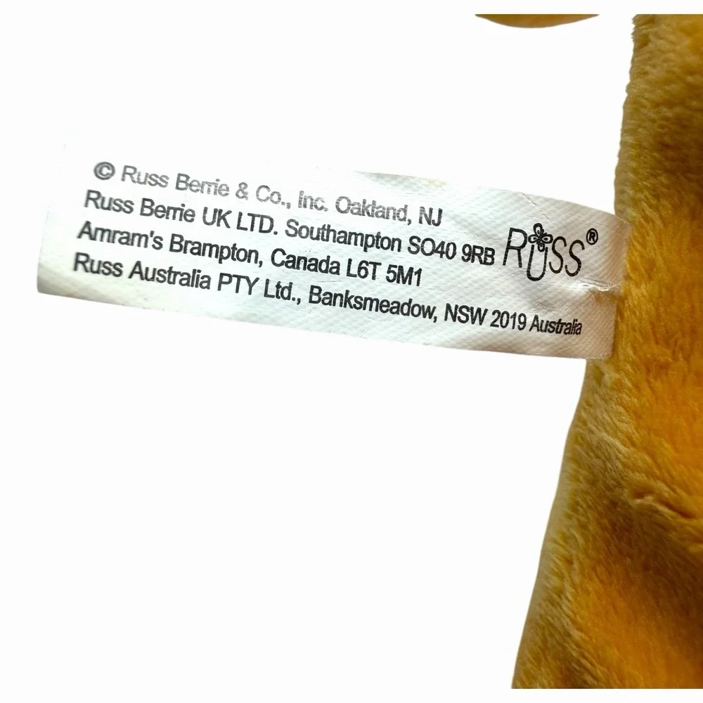 Russ Berrie & Co Orange Lion Hand Puppet‎ Plush Stuffed Animal Toy